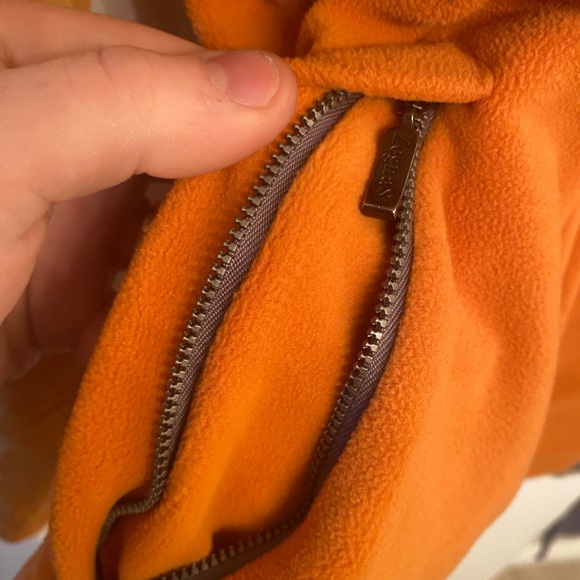 SOLD  Orange Zegna Sport Fleece Zip Sweater - Picture 5 of 10